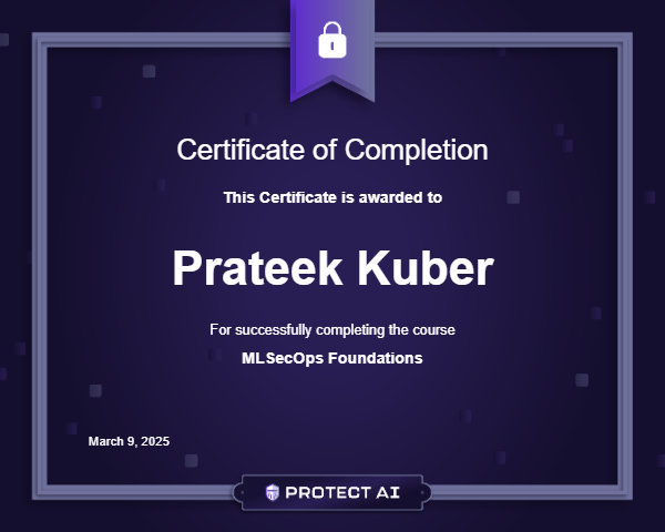 MLSecOps Foundations Certificate
