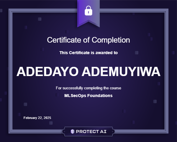 MLSecOps Foundations Certificate