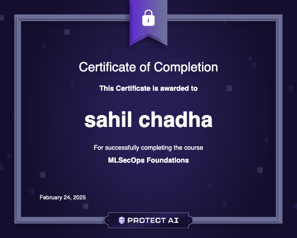 MLSecOps Foundations Certificate
