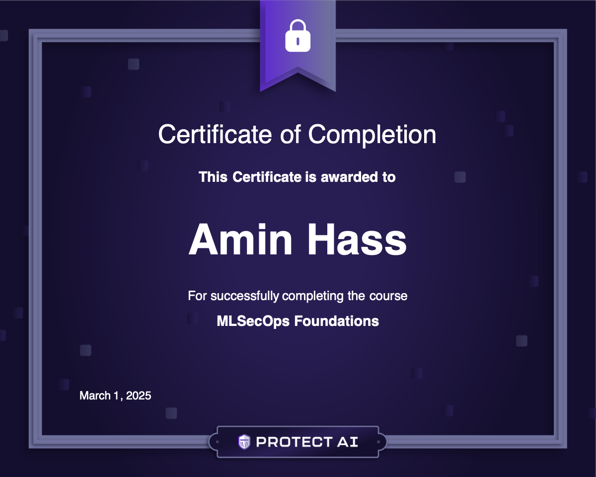 MLSecOps Foundations Certificate