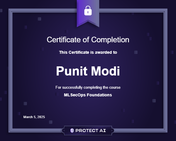 MLSecOps Foundations Certificate