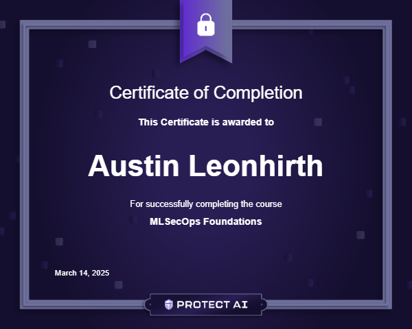 MLSecOps Foundations Certificate