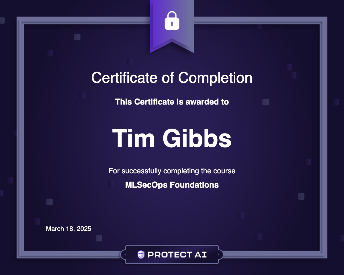 MLSecOps Foundations Certificate