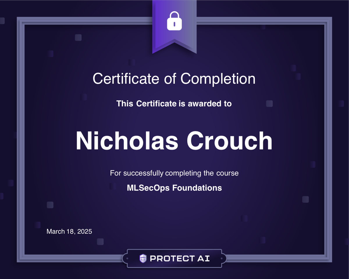MLSecOps Foundations Certificate