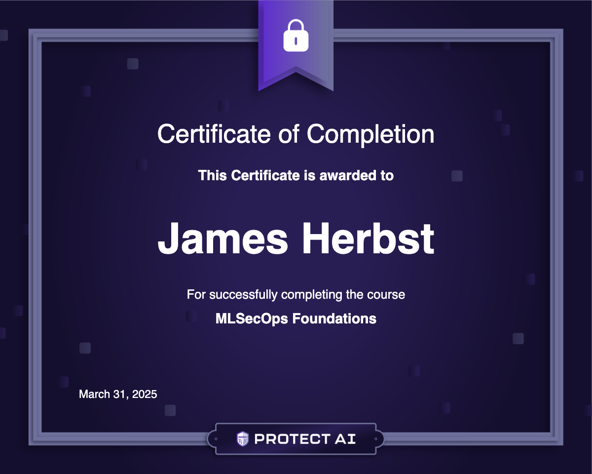 MLSecOps Foundations Certificate