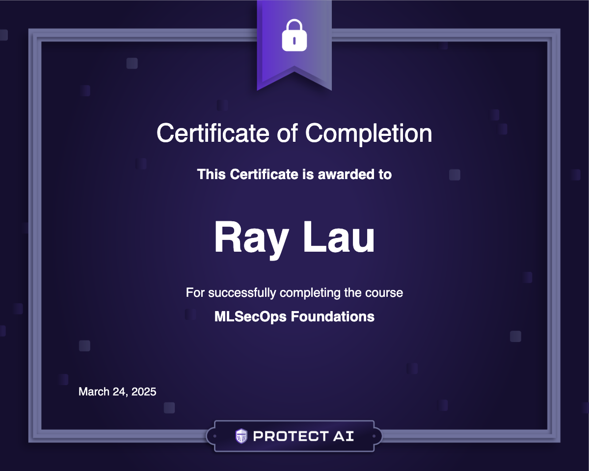MLSecOps Foundations Certificate