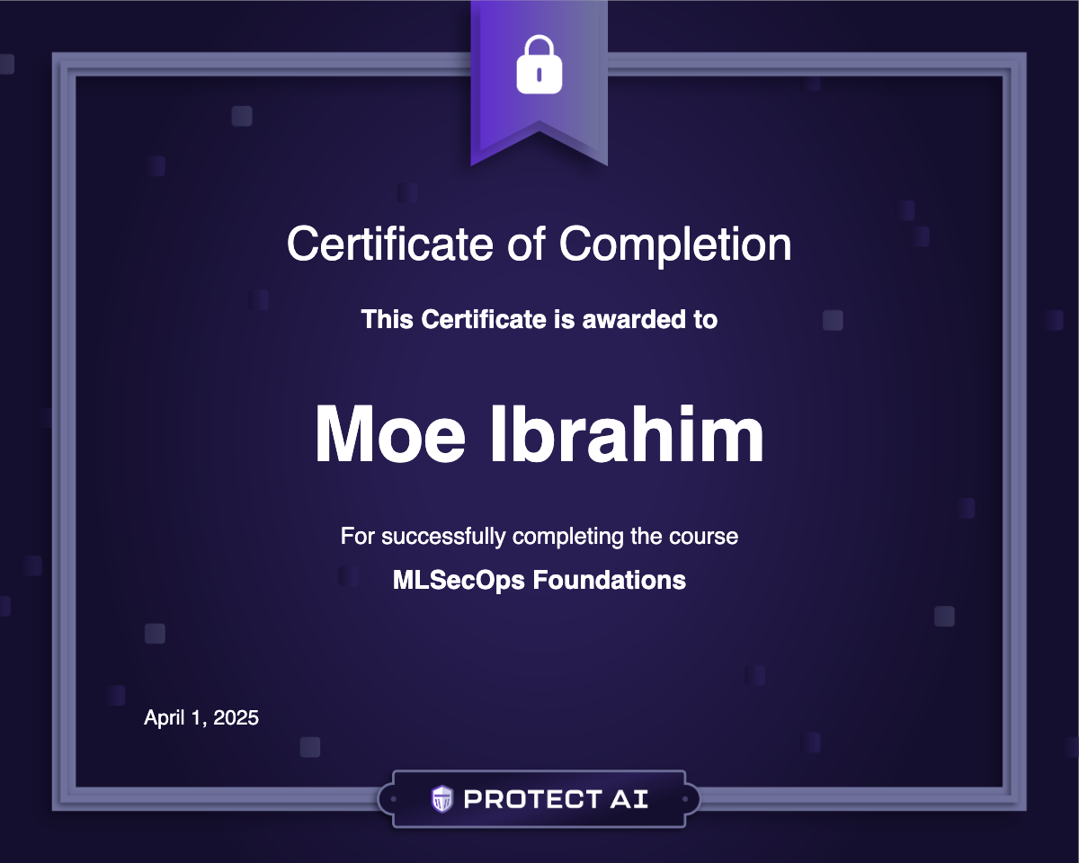 MLSecOps Foundations Certificate