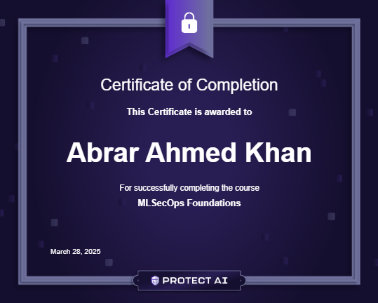 MLSecOps Foundations Certificate