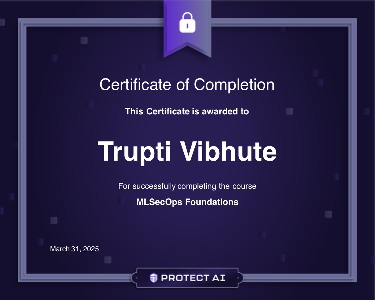 MLSecOps Foundations Certificate