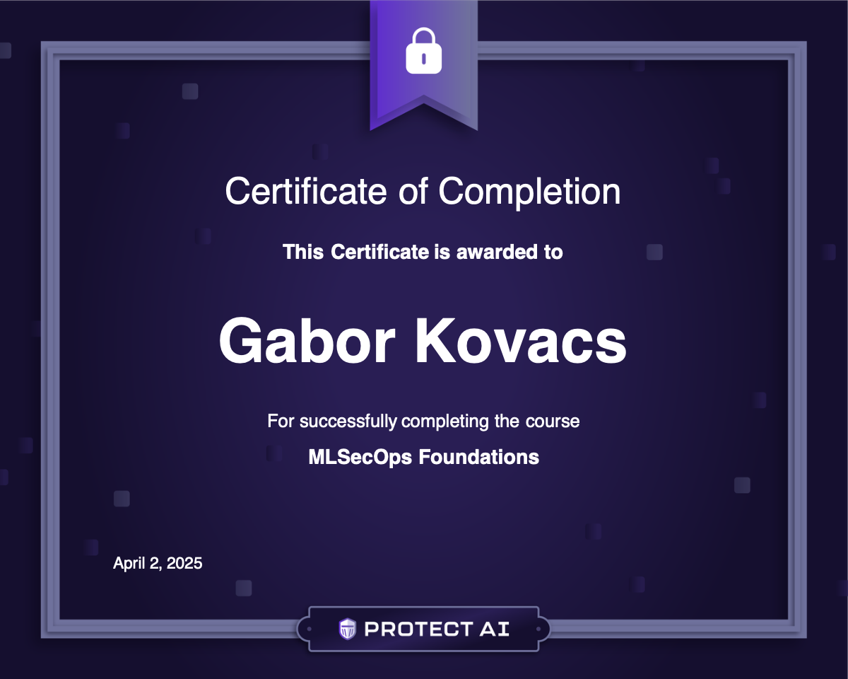 MLSecOps Foundations Certificate