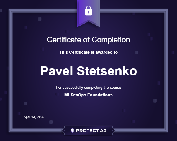 MLSecOps Foundations Certificate