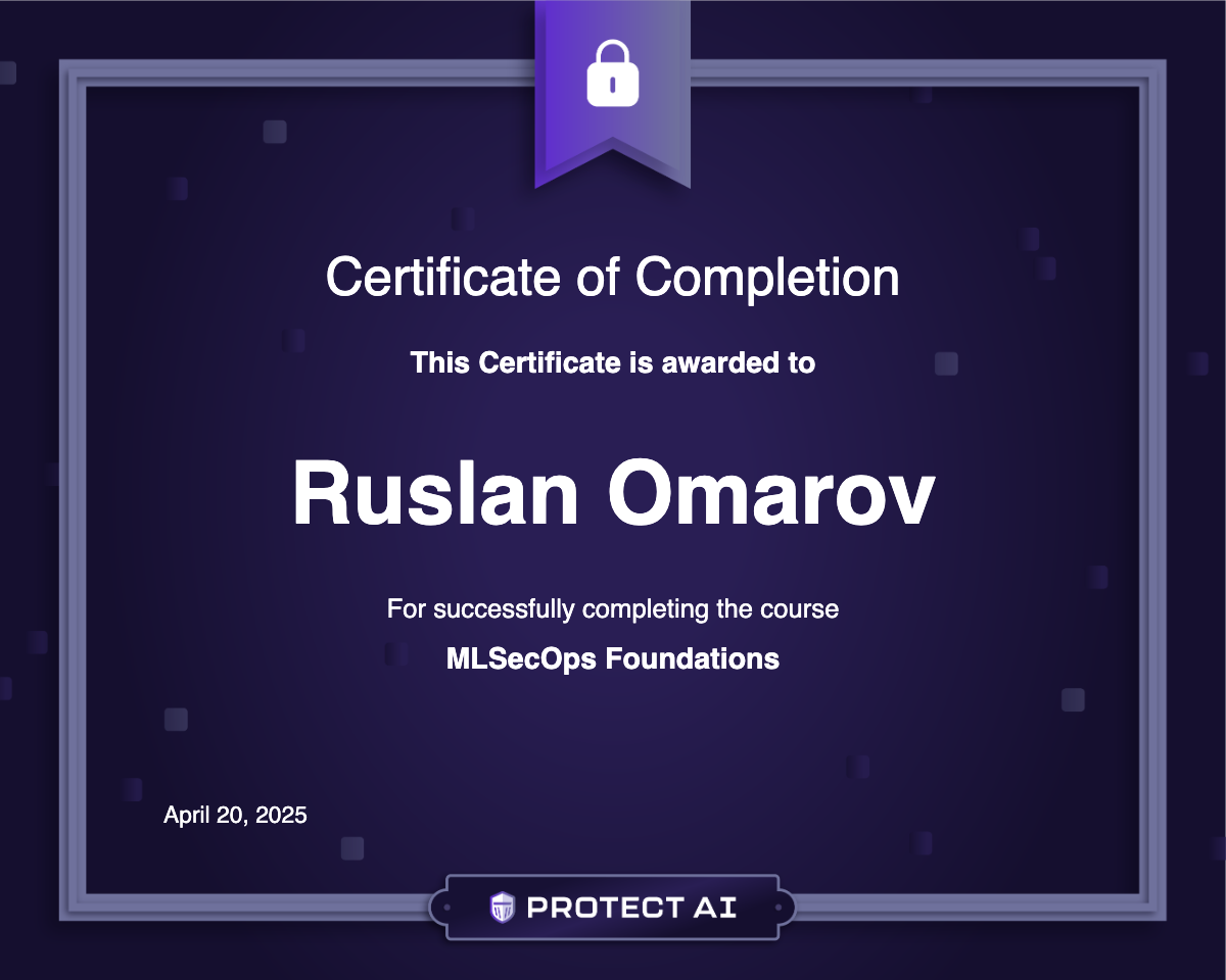 MLSecOps Foundations Certificate