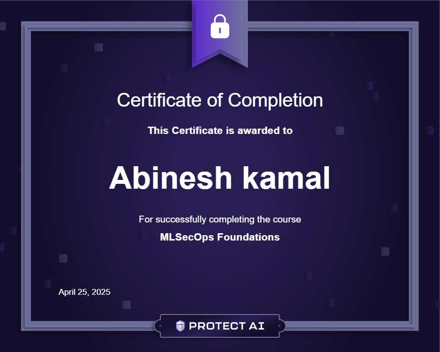 MLSecOps Foundations Certificate