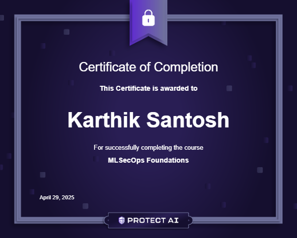 MLSecOps Foundations Certificate