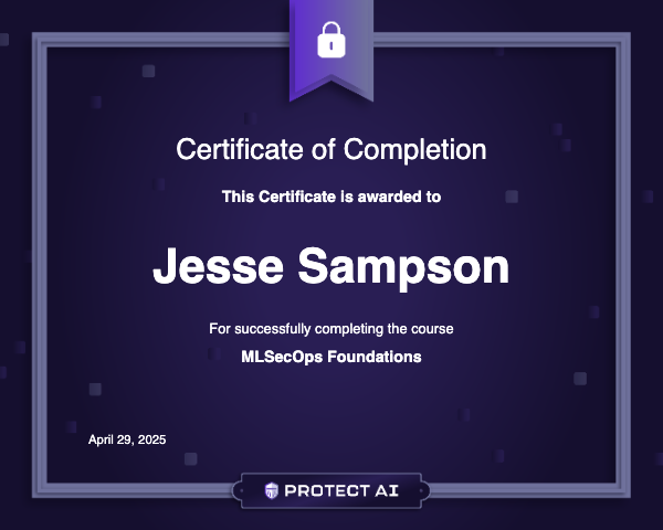 MLSecOps Foundations Certificate