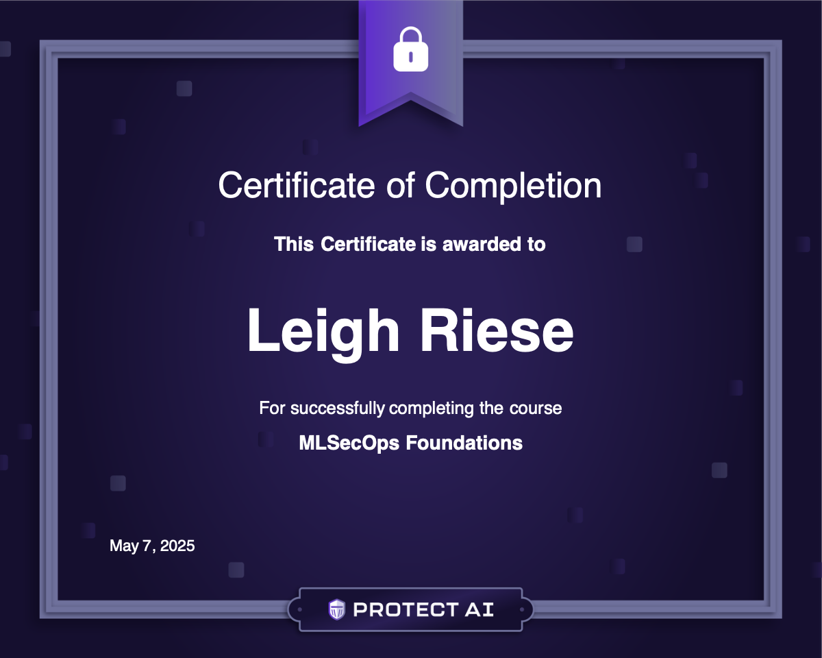 MLSecOps Foundations Certificate
