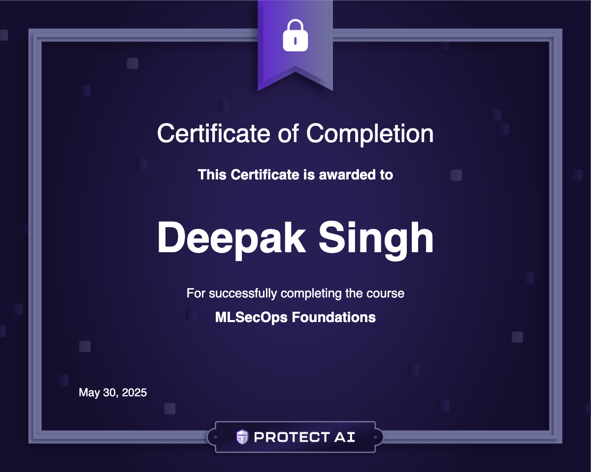 MLSecOps Foundations Certificate