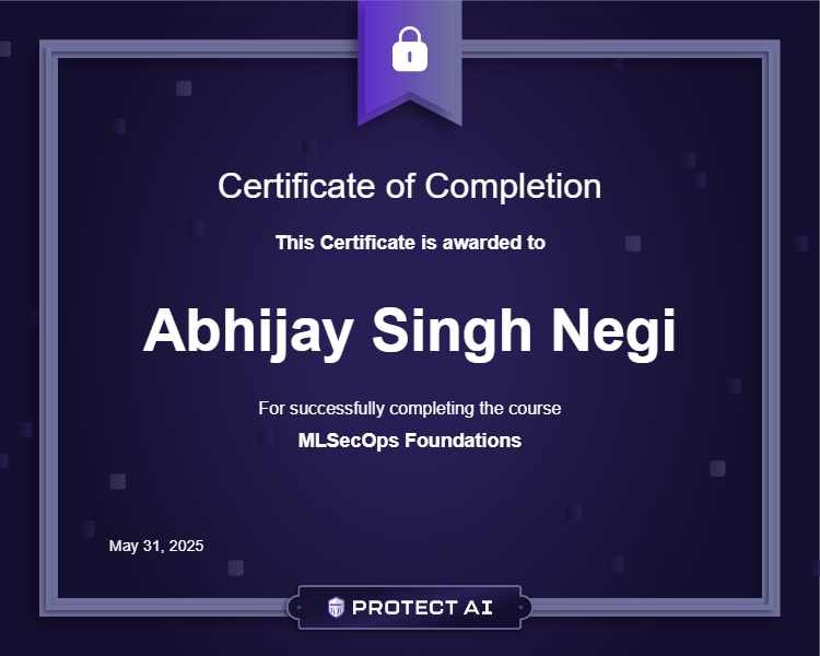 MLSecOps Foundations Certificate