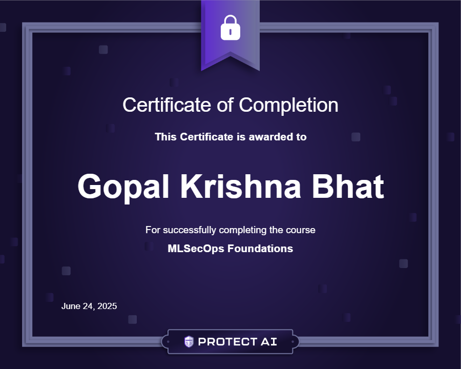 MLSecOps Foundations Certificate