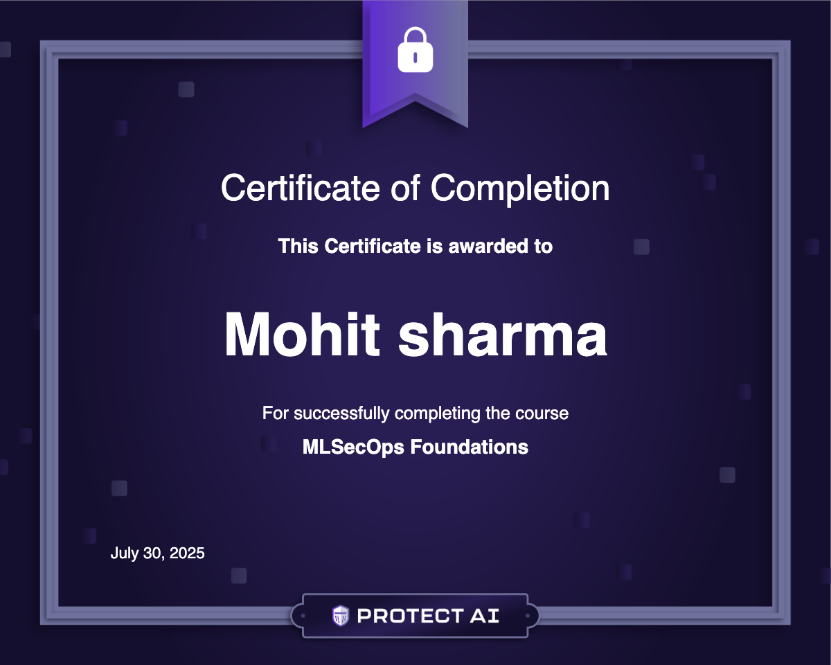 MLSecOps Foundations Certificate