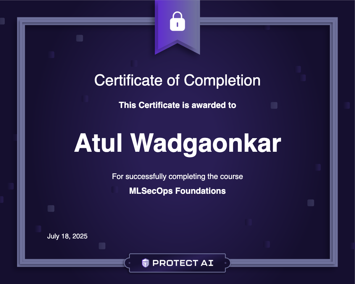 MLSecOps Foundations Certificate