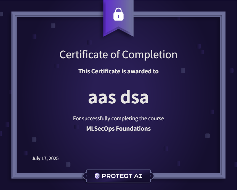 MLSecOps Foundations Certificate