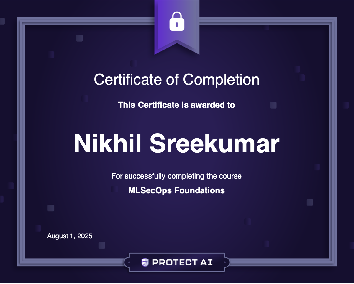 MLSecOps Foundations Certificate