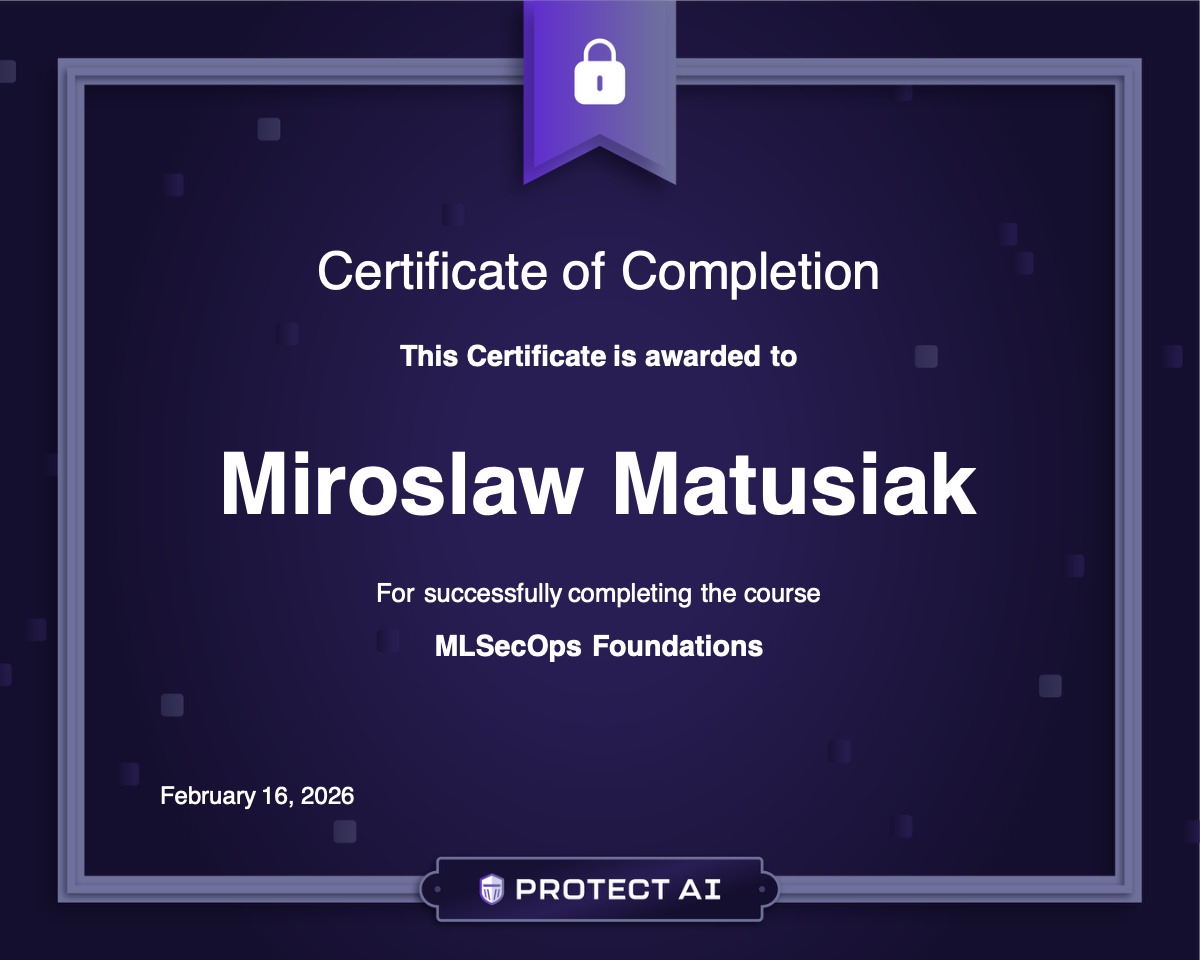 MLSecOps Foundations Certificate