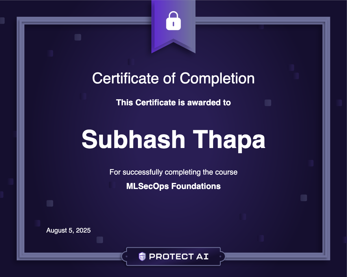 MLSecOps Foundations Certificate