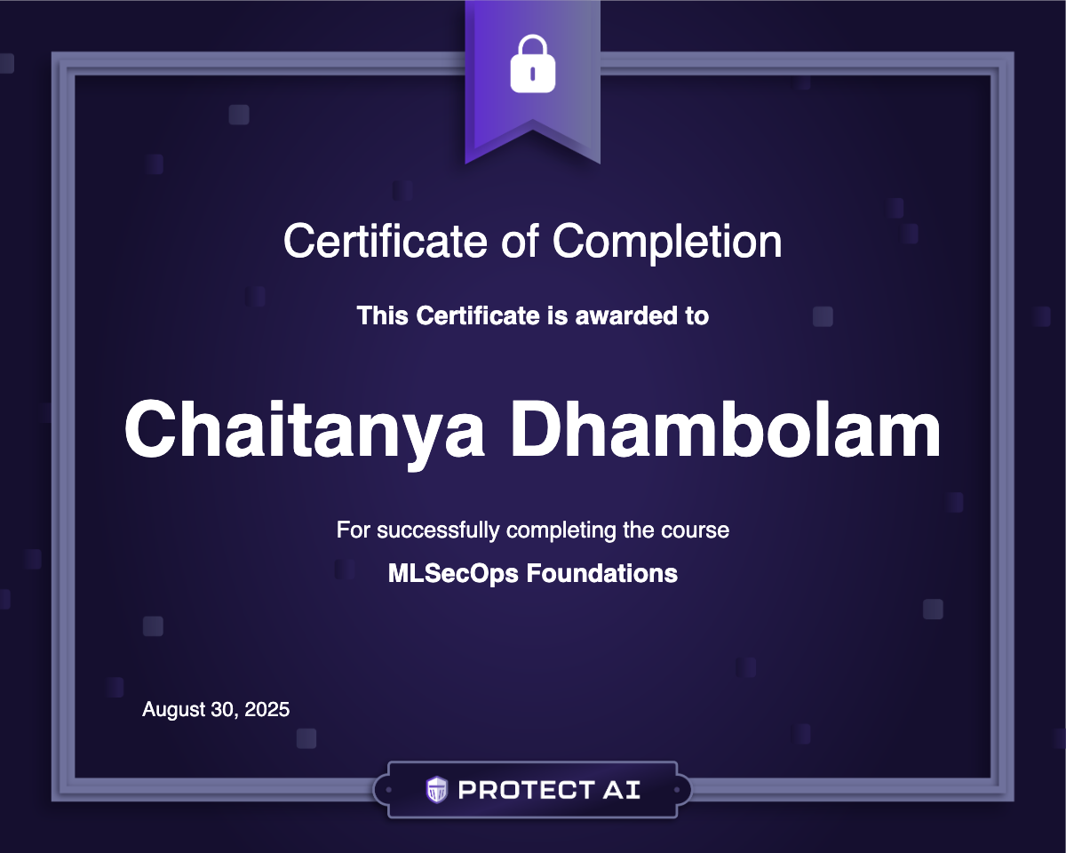 MLSecOps Foundations Certificate
