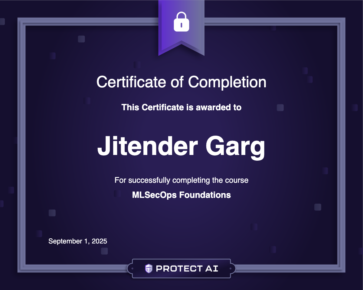 MLSecOps Foundations Certificate