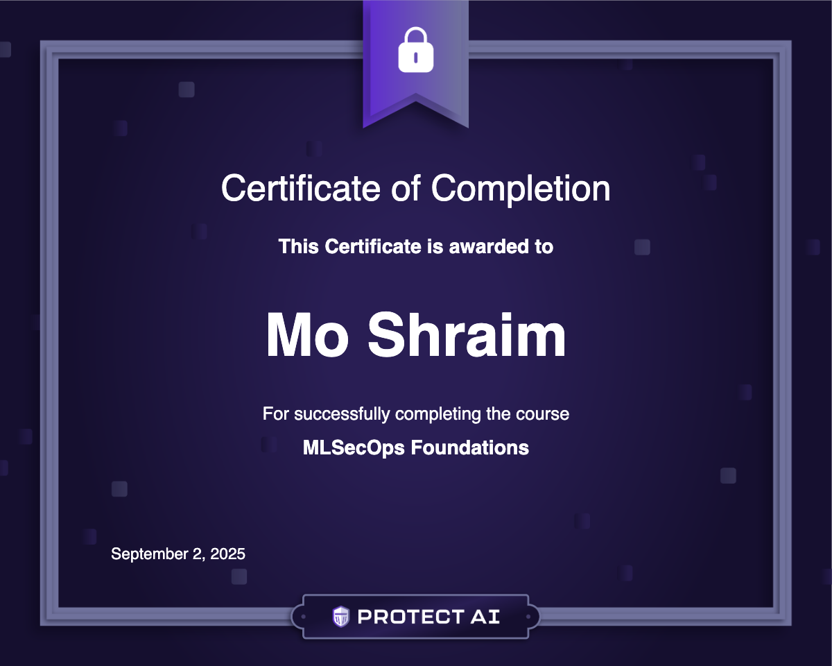 MLSecOps Foundations Certificate