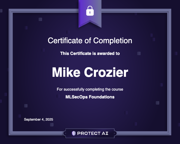 MLSecOps Foundations Certificate