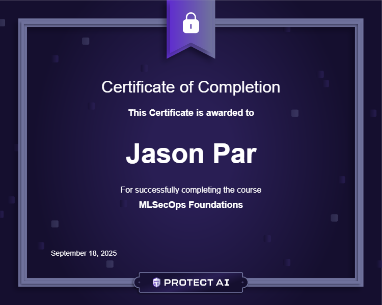 MLSecOps Foundations Certificate