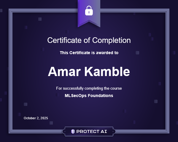 MLSecOps Foundations Certificate