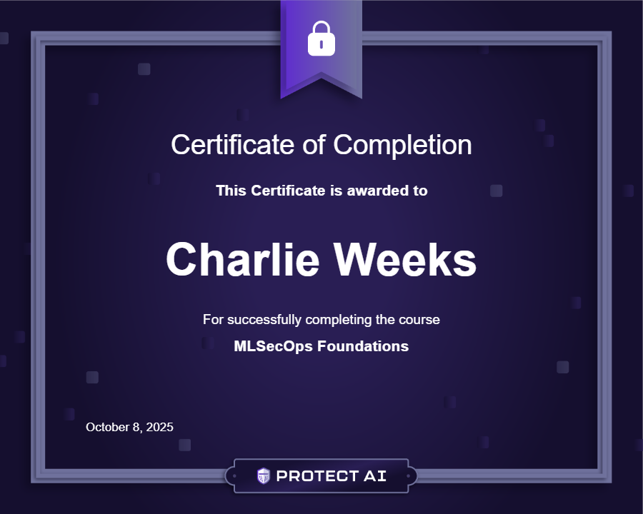 MLSecOps Foundations Certificate