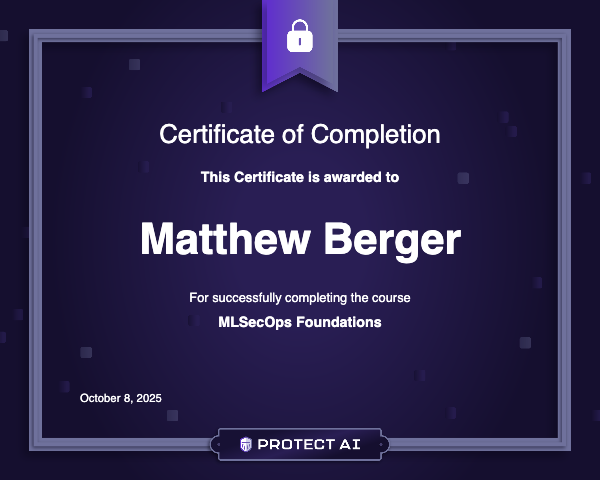 MLSecOps Foundations Certificate
