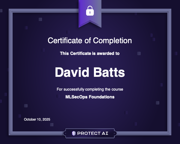 MLSecOps Foundations Certificate
