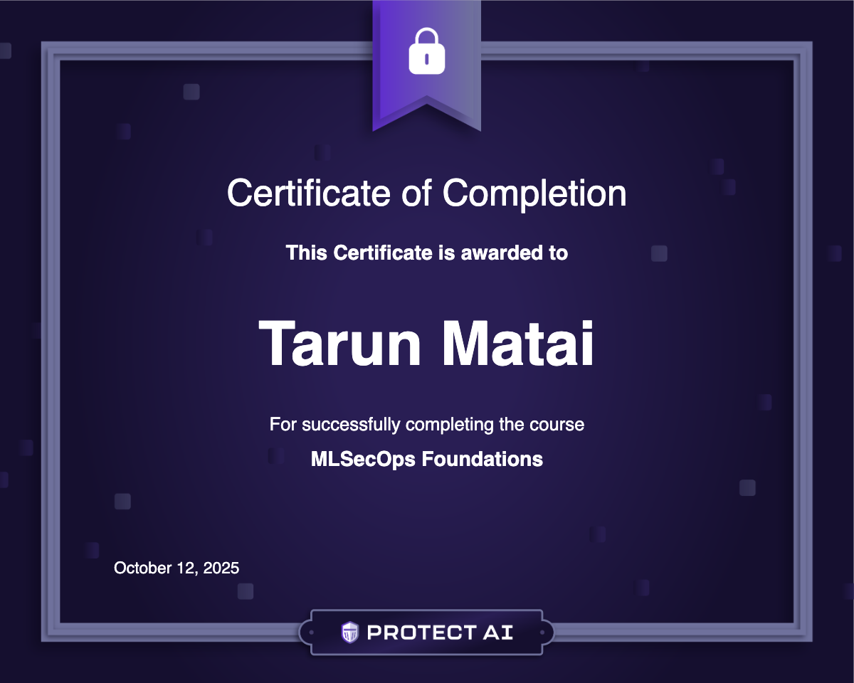 MLSecOps Foundations Certificate