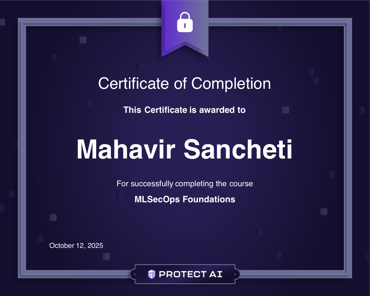 MLSecOps Foundations Certificate