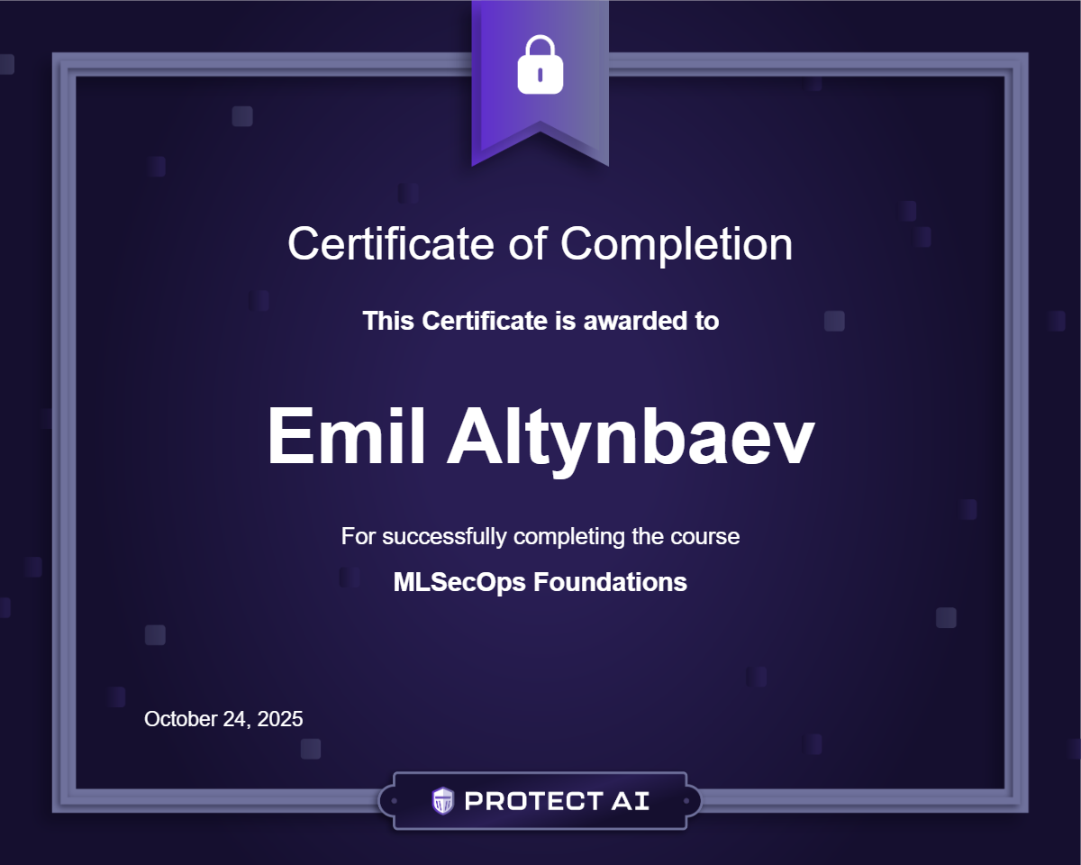 MLSecOps Foundations Certificate