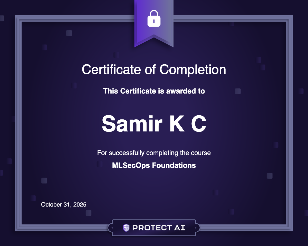 MLSecOps Foundations Certificate