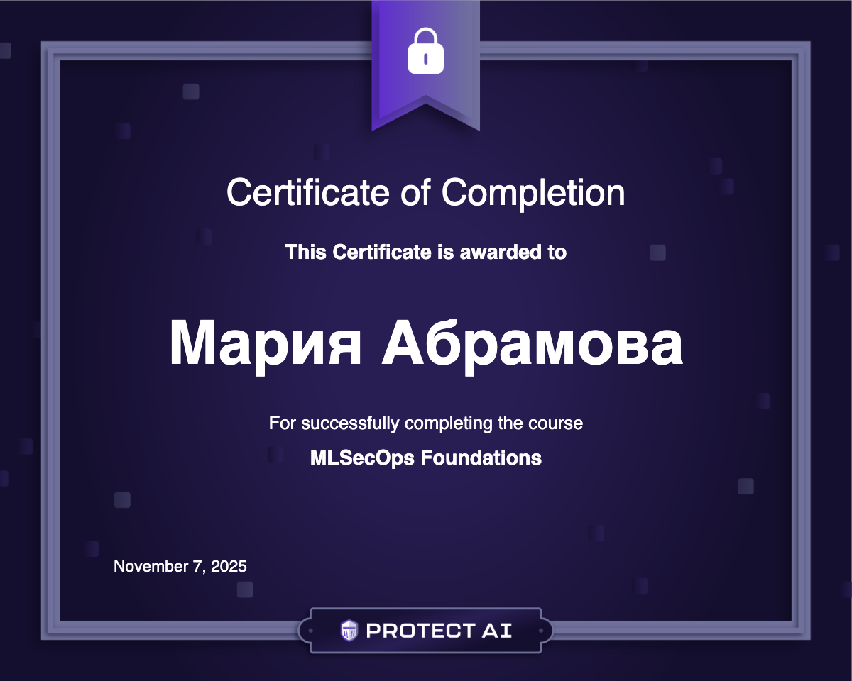 MLSecOps Foundations Certificate