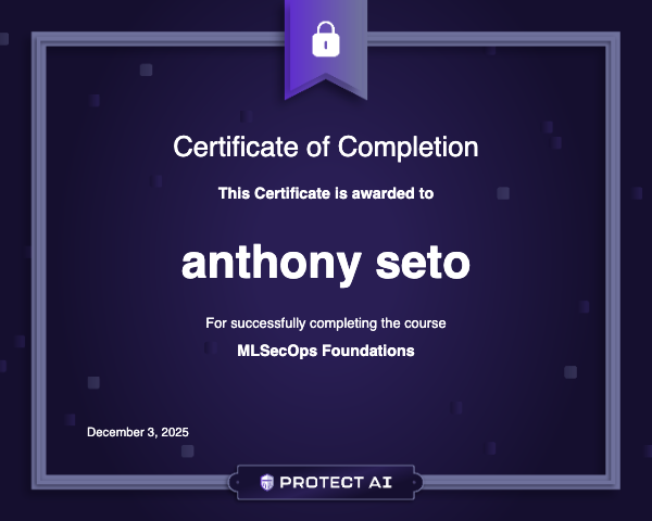 MLSecOps Foundations Certificate