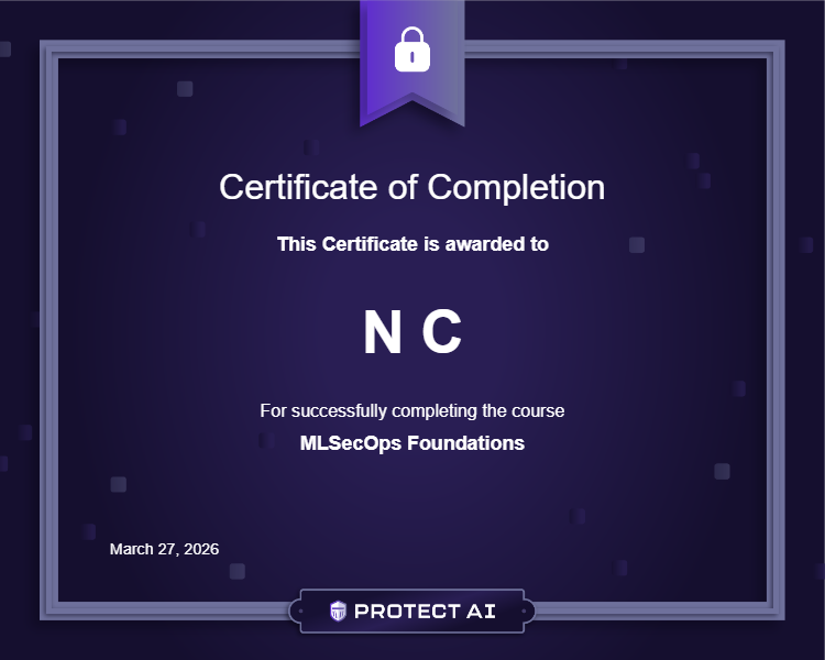 MLSecOps Foundations Certificate
